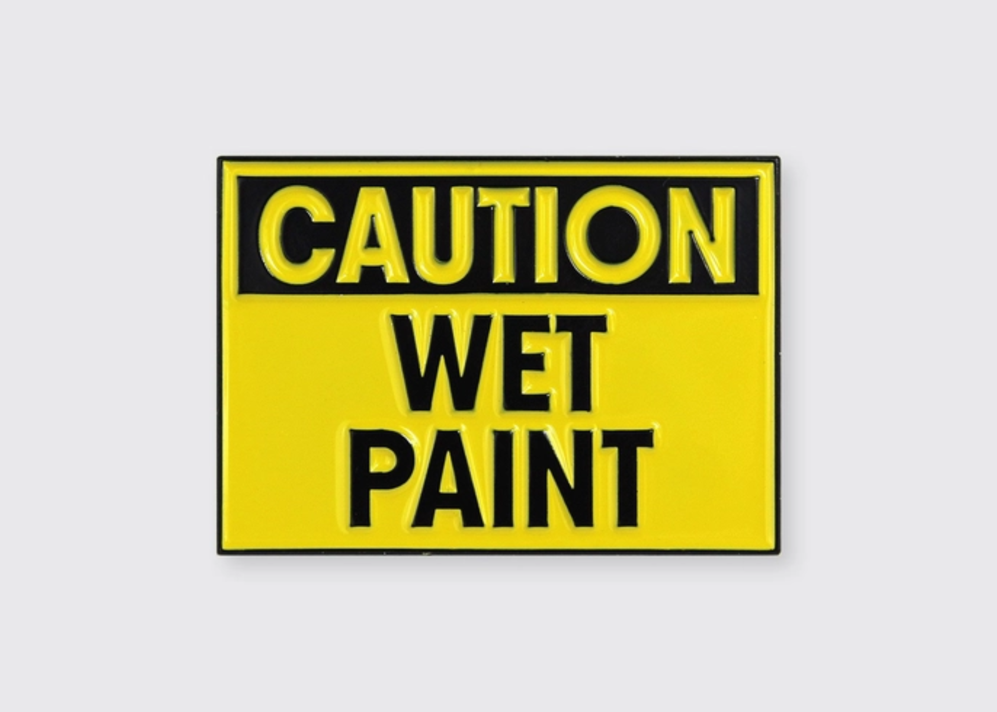 Caution Wet Paint Enamel Pin