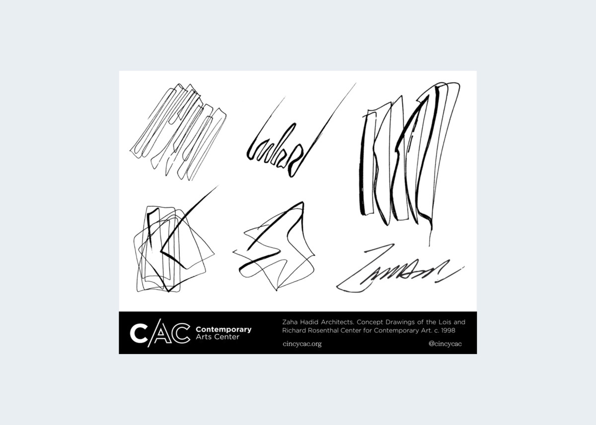 Zaha Building Sketches Sticker Sheet