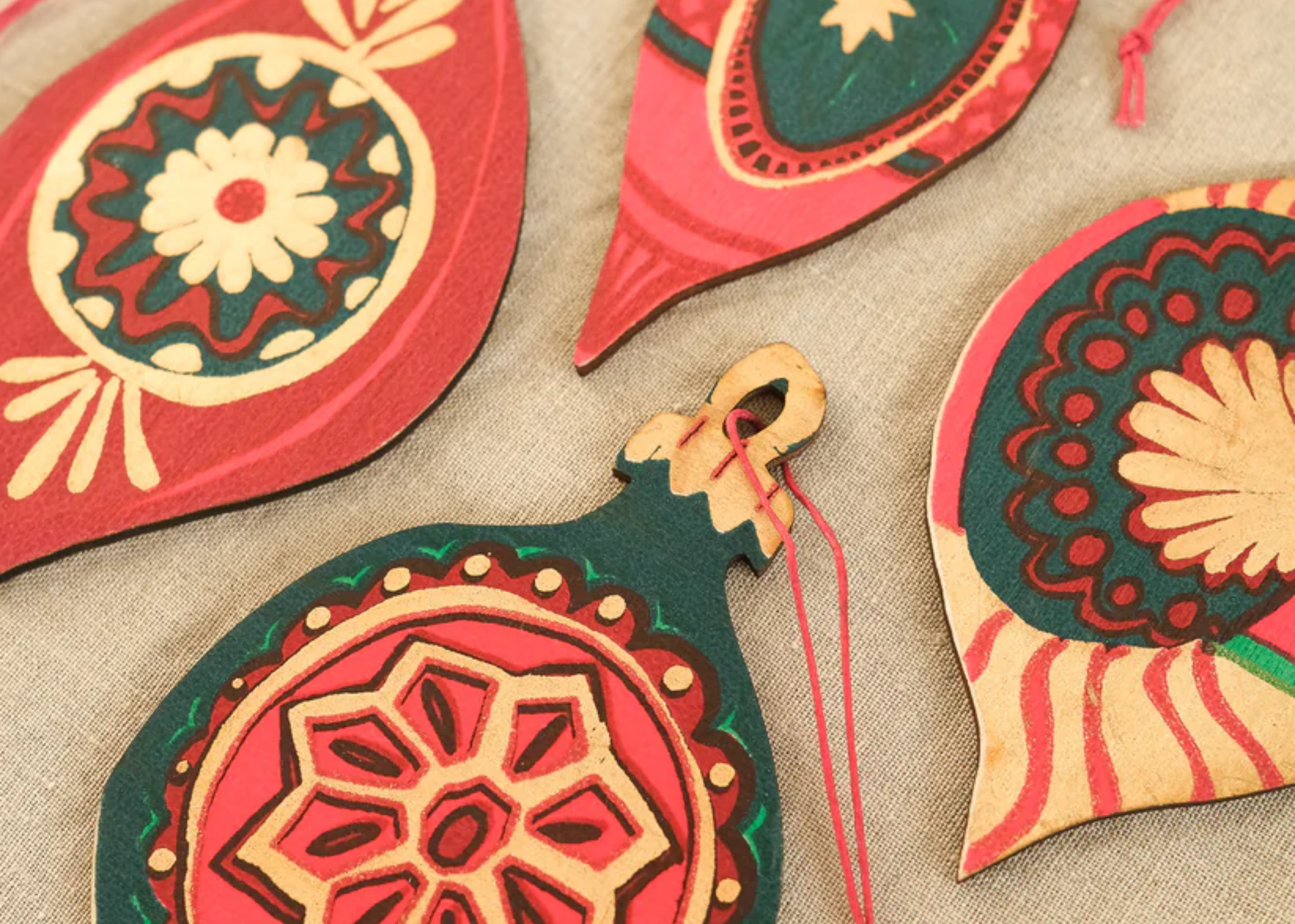 Wooden Baubles Ornaments