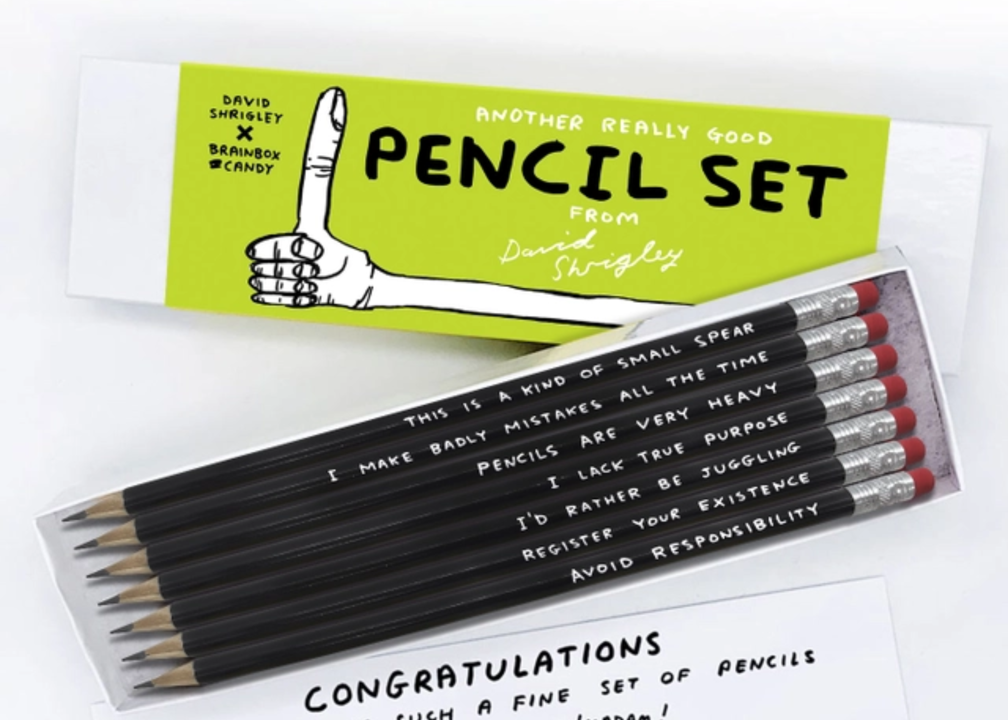 David Shrigley Pencil Box Set