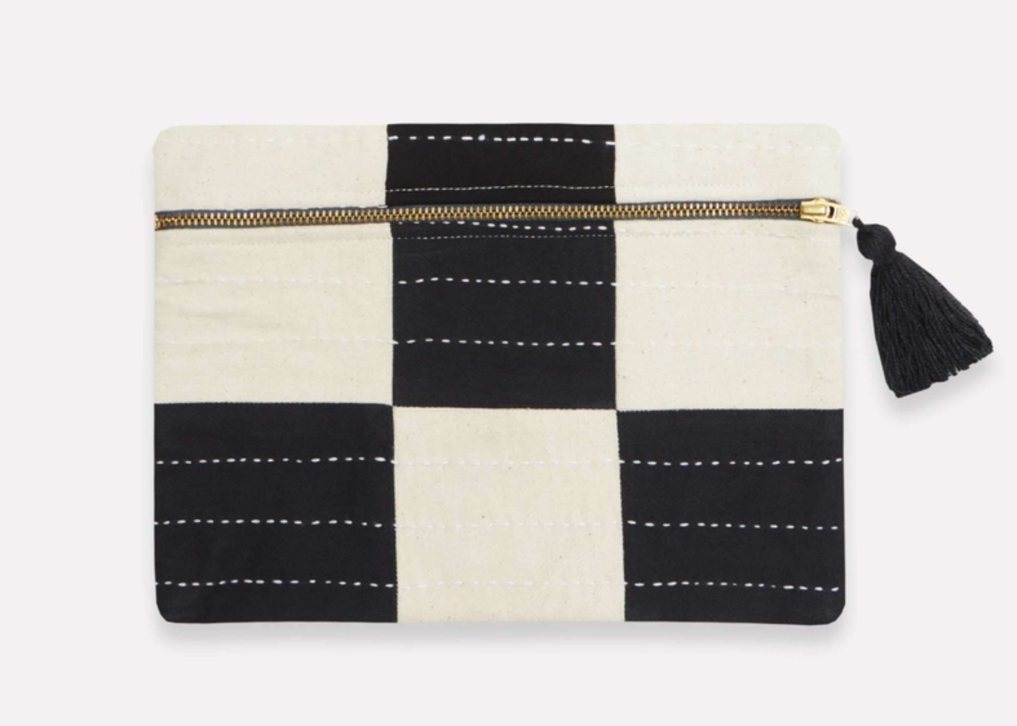 Checkered Cotton Pouch