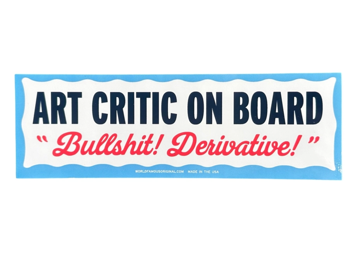 Art Critic On Board Bumper Sticker